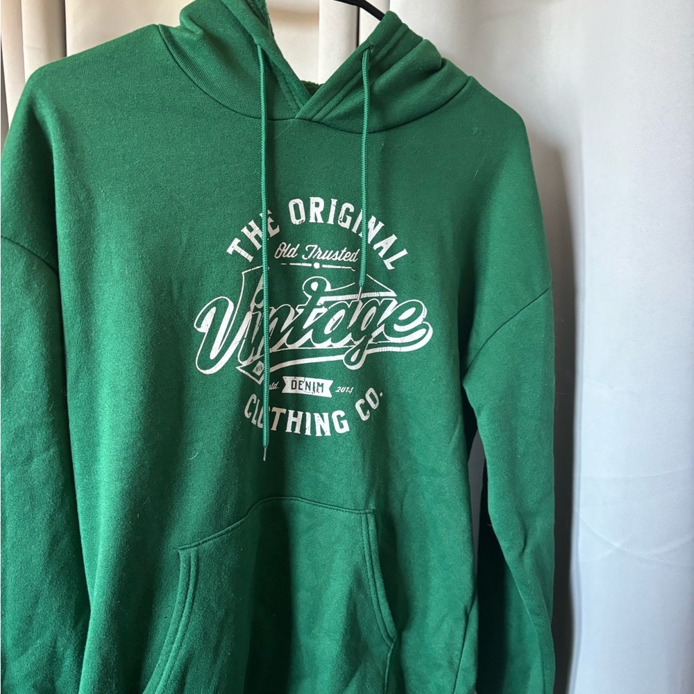 SHEIN Green Vintage Logo Sweater